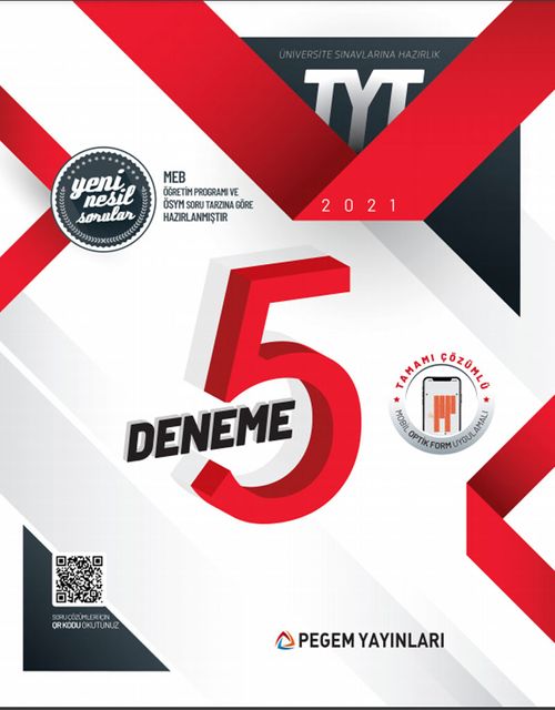 2021 TYT Tamamı Çözümlü 5 Deneme Sınavı 
