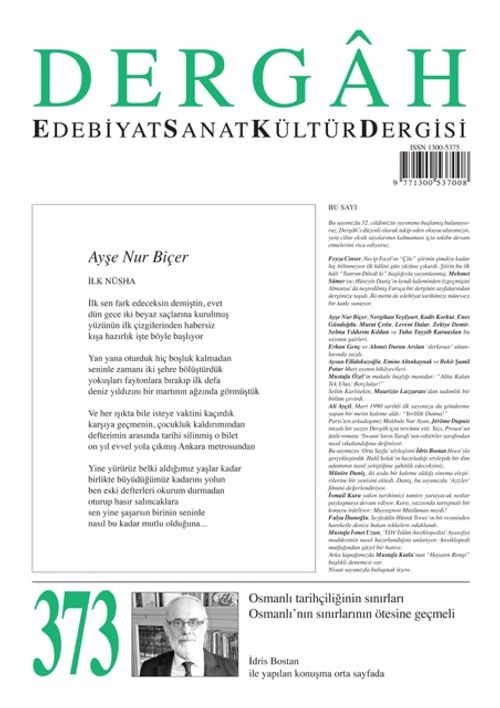 Dergah Edebiyat Sanat Kültür Dergisi Sayı:373 Mart 2021