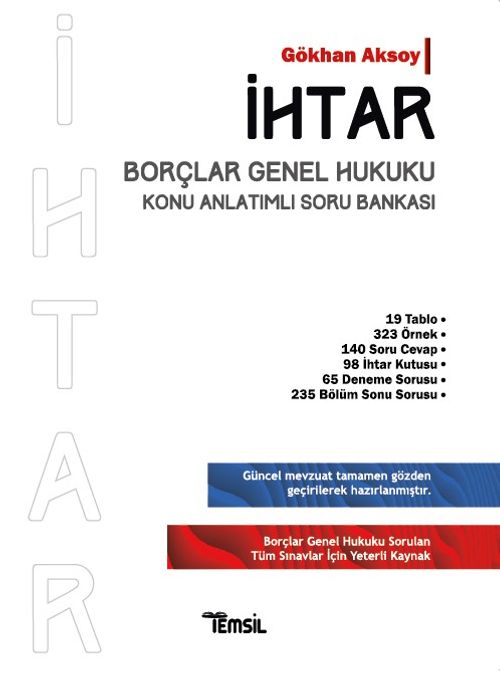 İhtar & Borçlar Genel Hukuku Konu Anlatımlı Soru Bankası