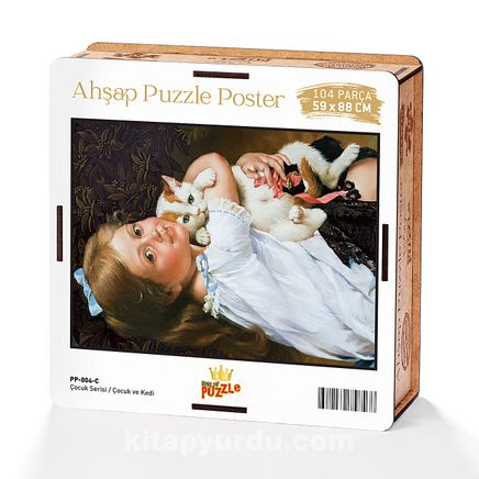 Çocuk ve Kedi Ahşap Puzzle Poster 104 Parça (PP-004-C)