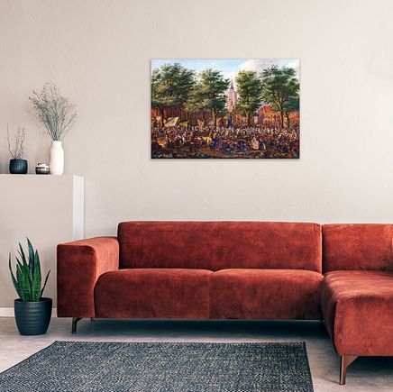 Paulus Constantijn La Fargue - The Grote Markt at The Hague Ahşap Puzzle Poster 104 Parça (PP-038-C)