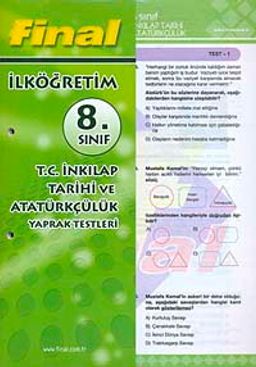 8. Sınıf T.C. İnkılap Tarihi  ve Atatürkçülük Yaprak Testleri