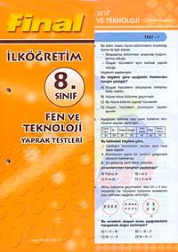 8. Sınıf Fen ve Teknoloji Yaprak Testleri