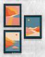 Full Frame Duvar Sanatları - Minimalist Manzara Dağlar - Üçlü Set (FF-DS010)