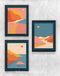 Full Frame Duvar Sanatları - Minimalist Manzara Dağlar - Üçlü Set (FF-DS010)