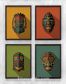 Full Frame Duvar Sanatları - AfrikaObje - Etnik Kabile Maskeleri - Dörtlü Set (FF-DS012)
