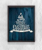 Full Frame Duvar Sanatları - Ahşap Desenler - Merry Christmas Tree (FF-DS026)