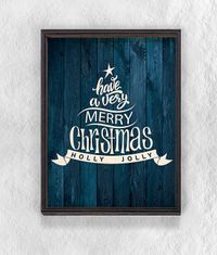 Full Frame Duvar Sanatları - Ahşap Desenler - Merry Christmas Tree (FF-DS026)