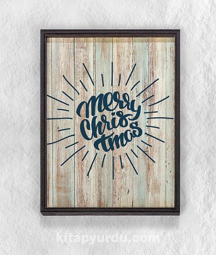 Full Frame Duvar Sanatları - Ahşap Desenler - Merry Christmas Glare (FF-DS027)