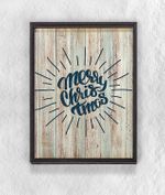Full Frame Duvar Sanatları - Ahşap Desenler - Merry Christmas Glare (FF-DS027)