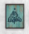 Full Frame Duvar Sanatları - Ahşap Desenler - Merry Christmas Star Dots (FF-DS028)