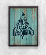 Full Frame Duvar Sanatları - Ahşap Desenler - Merry Christmas Star Dots (FF-DS028)