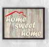 Full Frame Duvar Sanatları - Ahşap Desenler - Home Sweet Home Roof (FF-DS031)