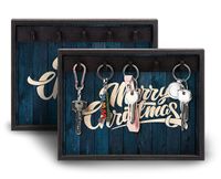 Full Frame Duvar Sanatları - Anahtarlık - Merry Christmas Lacivert (FF-DS078)