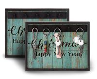 Full Frame Duvar Sanatları - Anahtarlık - Merry Christmas Turkuaz (FF-DS080)