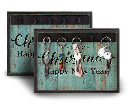 Full Frame Duvar Sanatları - Anahtarlık - Merry Christmas Turkuaz (FF-DS080)