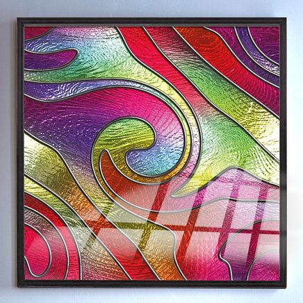 Full Frame Duvar Sanatları - VitrayObje Kare - Renkli, Yin Yang (FF-DSC057)