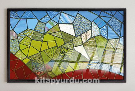Full Frame Duvar Sanatları - VitrayObje Küçük DD - Renkli, Çokgen Mozaik (FF-DSC062)