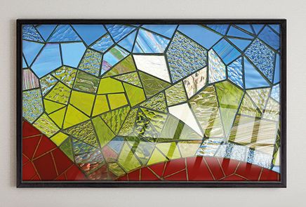 Full Frame Duvar Sanatları - VitrayObje Küçük DD - Renkli, Çokgen Mozaik (FF-DSC062)