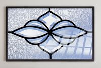 Full Frame Duvar Sanatları - VitrayObje Küçük DD - Mavi Buzlu Cam Çiçek (FF-DSC064)