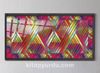 Full Frame Duvar Sanatları - VitrayObje Büyük DD - Renkli, Geometrik Bloklar (FF-DSC071)