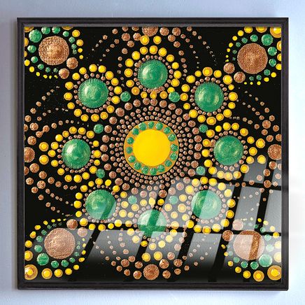 Full Frame Duvar Sanatları - VitrayMandala - Sarı Altınlı (FF-DSC039)