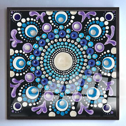 Full Frame Duvar Sanatları - VitrayMandala - Mavi Mor  (FF-DSC041)