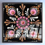 Full Frame Duvar Sanatları - VitrayMandala - Pembe Altınlı (FF-DSC043)