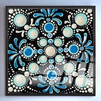 Full Frame Duvar Sanatları - VitrayMandala - Mavili (FF-DSC044)