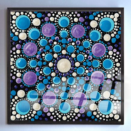 Full Frame Duvar Sanatları - VitrayMandala - Mavi Mor (FF-DSC045)