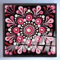 Full Frame Duvar Sanatları - VitrayMandala - Pembe İncili (FF-DSC047)