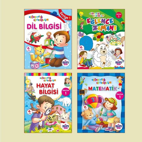 Eğlenerek Öğreniyorum - Seviye 1 (Set  4 Kitap)