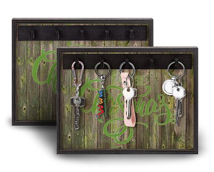 Full Frame Duvar Sanatları - Anahtarlık - Merry Christmas Yeşil (FF-DS081)