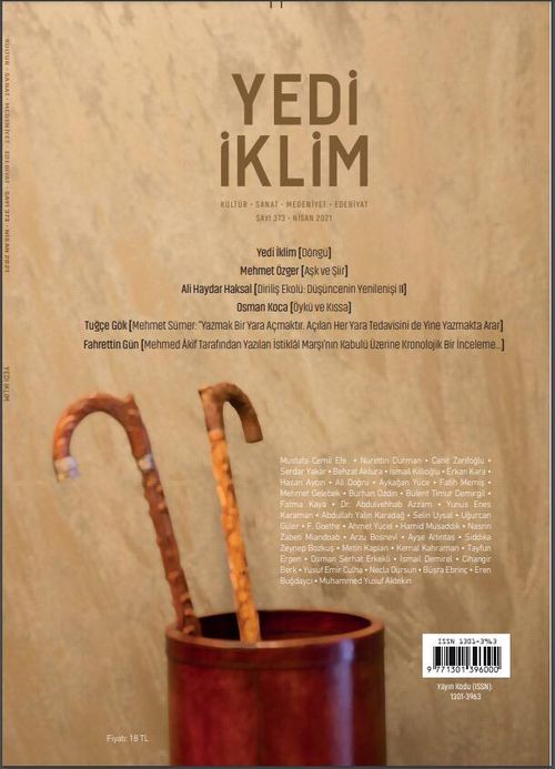 7edi İklim Sayı:373 Nisan 2021 Kültür Sanat Medeniyet Edebiyat Dergisi