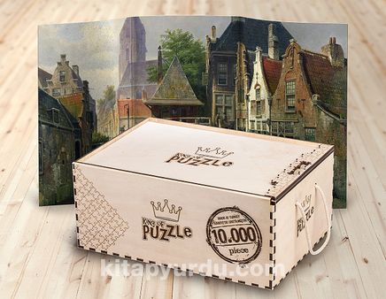 View of Oudewater / Willem Koekkoek 10000 Parça Ahşap Puzzle (10M-113-KR)