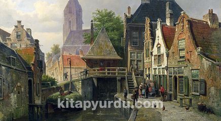 View of Oudewater / Willem Koekkoek 10000 Parça Ahşap Puzzle (10M-113-KR)