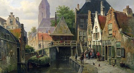 View of Oudewater / Willem Koekkoek 10000 Parça Ahşap Puzzle (10M-113-KR)