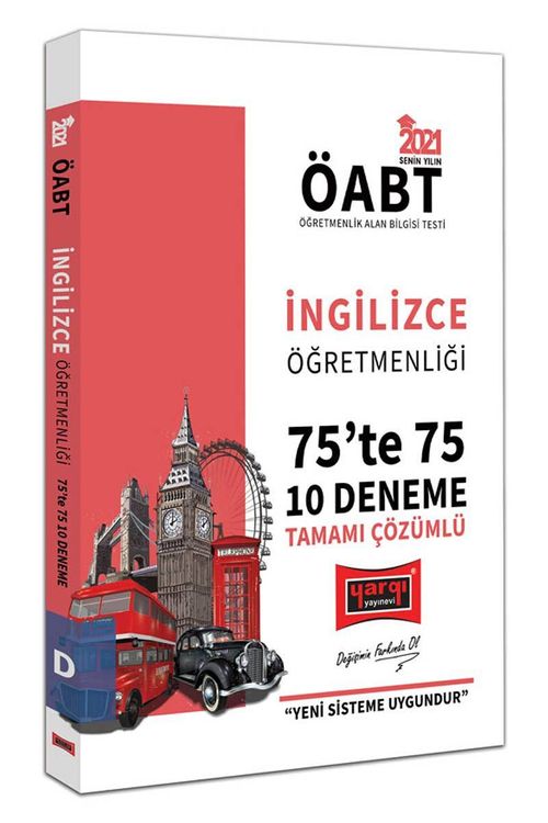 2021 ÖABT İngilizce Öğretmenliği 75'te 75 Tamamı Çözümlü 10 Deneme Sınavı