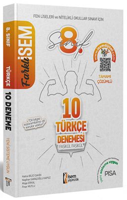 2021 Farklı İsem 8. Sınıf Türkçe Fasikül Fasikül 10 Deneme