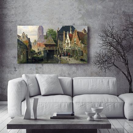 View of Oudewater / Willem Koekkoek - Ahşap Puzzle Poster 242 Parça (PPCCL-113-KR)