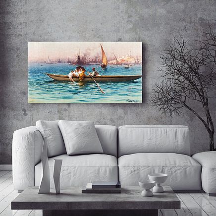 Amusement on the Caique / Fausto Zonaro - Ahşap Puzzle Poster 242 Parça (PPCCL-109-KR)