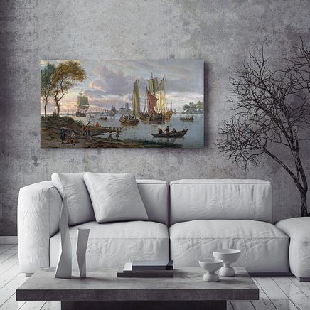 A River View / Abraham Storck - Ahşap Puzzle Poster 242 Parça (PPCCL-107-KR)