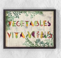 Full Frame Duvar Sanatları - Vegetables Vitamins (FF-DS092)