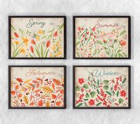 Full Frame Duvar Sanatları - Mevsimler - Dörtlü Set (FF-DS094)