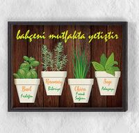 Full Frame Duvar Sanatları - Bahçeni Mutfakta Yetiştir 1 (FF-DS095)