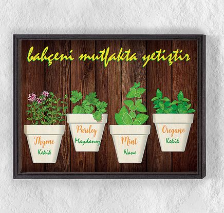 Full Frame Duvar Sanatları - Bahçeni Mutfakta Yetiştir 2  (FF-DS096)