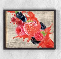 Full Frame Duvar Sanatları - Meyve Patlaması - Orman Meyveleri (FF-DS098)