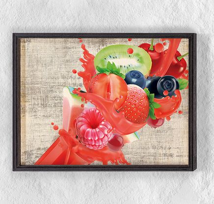 Full Frame Duvar Sanatları - Meyve Patlaması, Tatlı Kokteyl (FF-DS101)