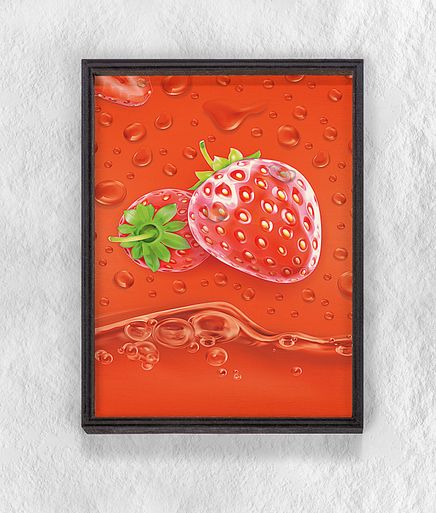 Full Frame Duvar Sanatları - Çilek Suyu (FF-DS118)
