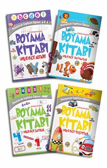 Boyayarak İngilizce Öğren Seti (4 Kitap) - Bilinmeyen Yazar